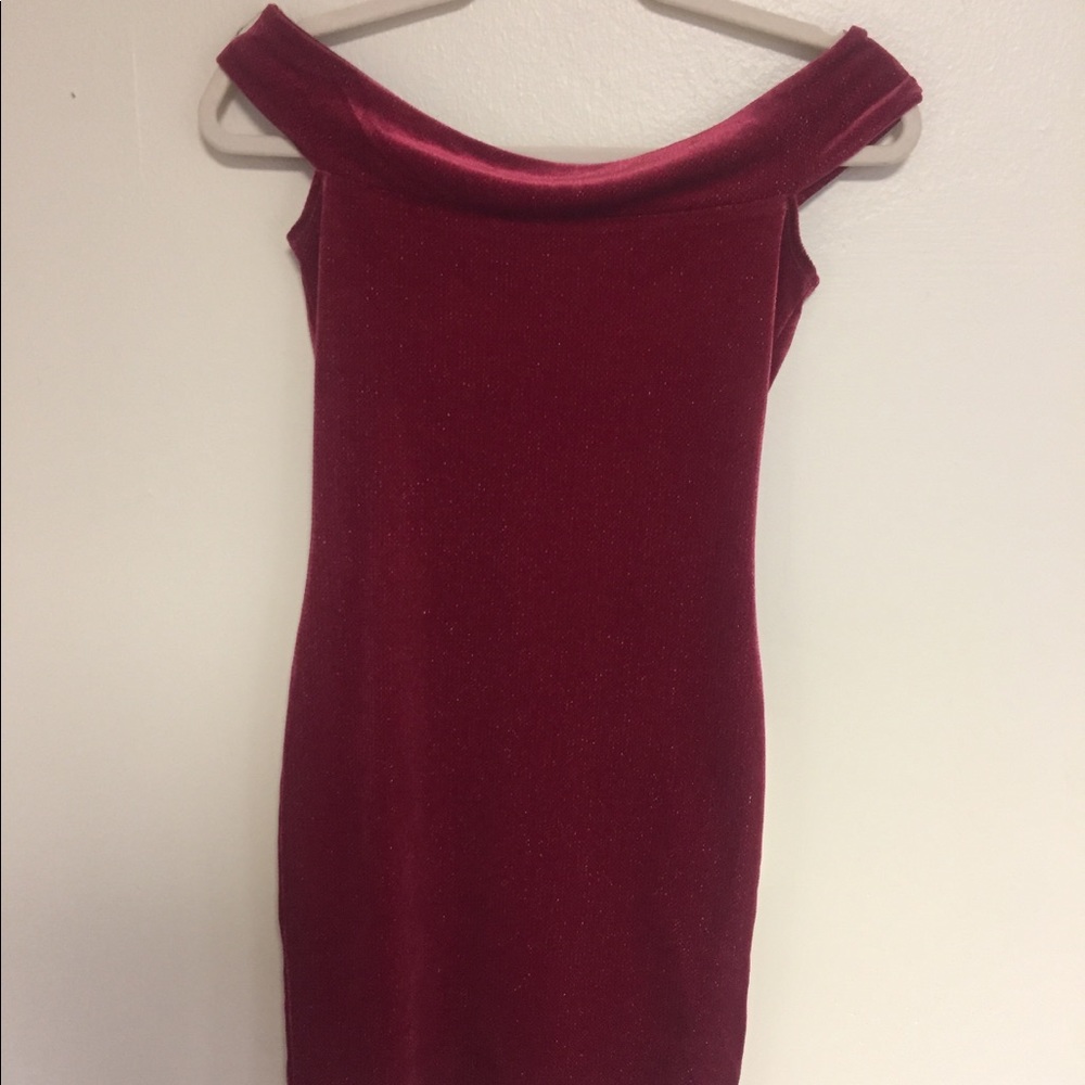 Red sparkly mini dress